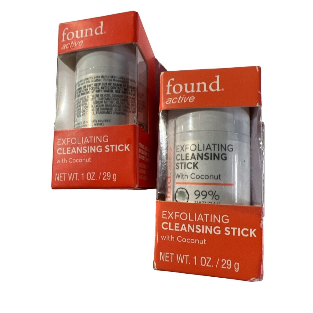 Found Active Exfoliating Cleansing Stick with Coconut - 99% Natural - 1 oz